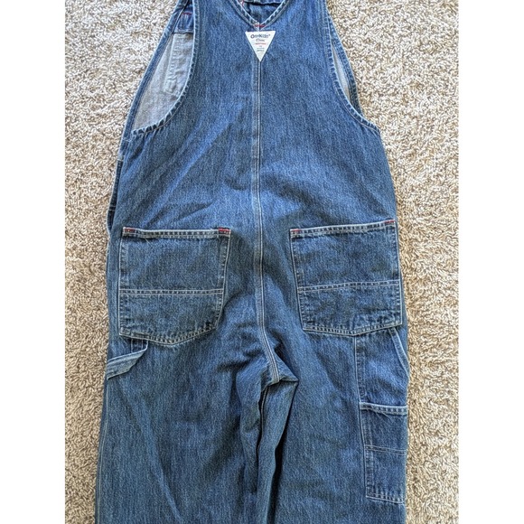 Osh Kosh B'Gosh Denim Bib Overalls Carpenter Red Stitch 30x34 - Picture 3 of 9